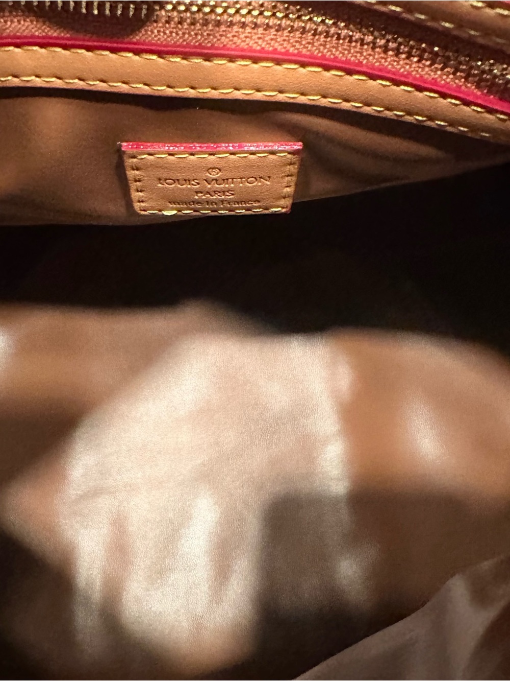 RARE INSPIRED Purple Monogram Satchel with Tan Leather Trim Size 30 P9 - Picture 10 of 15